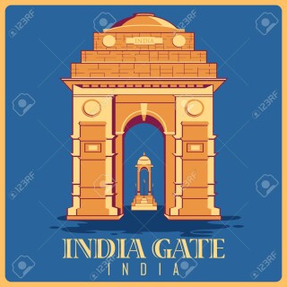 57033058-vintage-poster-of-india-gate-in-delhi-famous-monument-of-india-vector-illustration