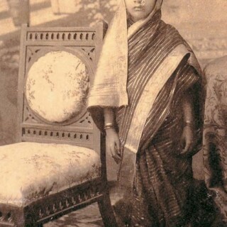 Little-Indian-Girl-in-Sari---Undated-Vintage-Photograph