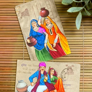 Miniature_20Art_20on_20Vintage_20Postcard_20-_20Mitra_20-_20GPC01E2x