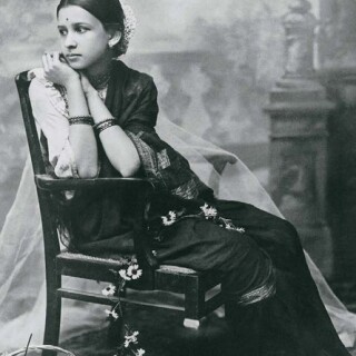 Studio-Photograph-of-an-Indian-Lady-Sitting-on-a-Chair