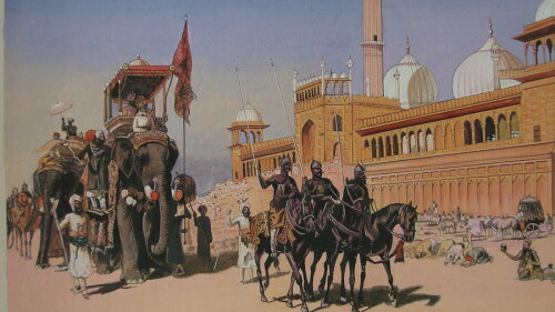 mogul-mughal-court-great-mosque-delhi-india-historical-vintage-painting-artwork-richa-maheshwari.jpg