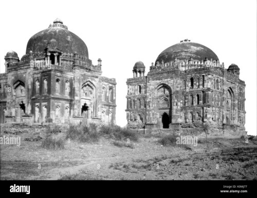 old-vintage-lantern-slide-of-mughal-monument-delhi-india-asia-K0MJ77.jpg